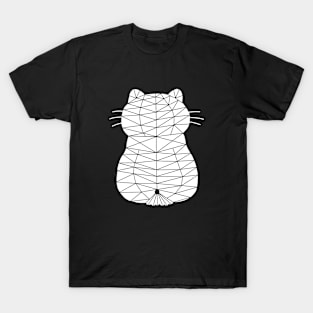 Cat sits upright, Cat Geometric for Dark T-Shirt